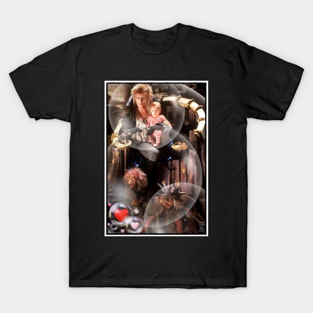 Labyrinth King of Goblins with Toby Bubble Portrait T-Shirt by OrionLodubyal